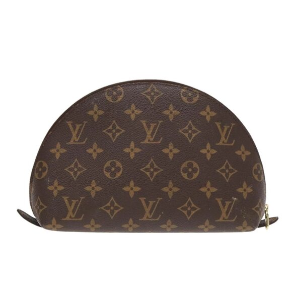 LOUIS VUITTON Monogram Trousse Demi Ronde Cosmetic Pouch M47520 LV Auth 91150 - Picture 1 of 15